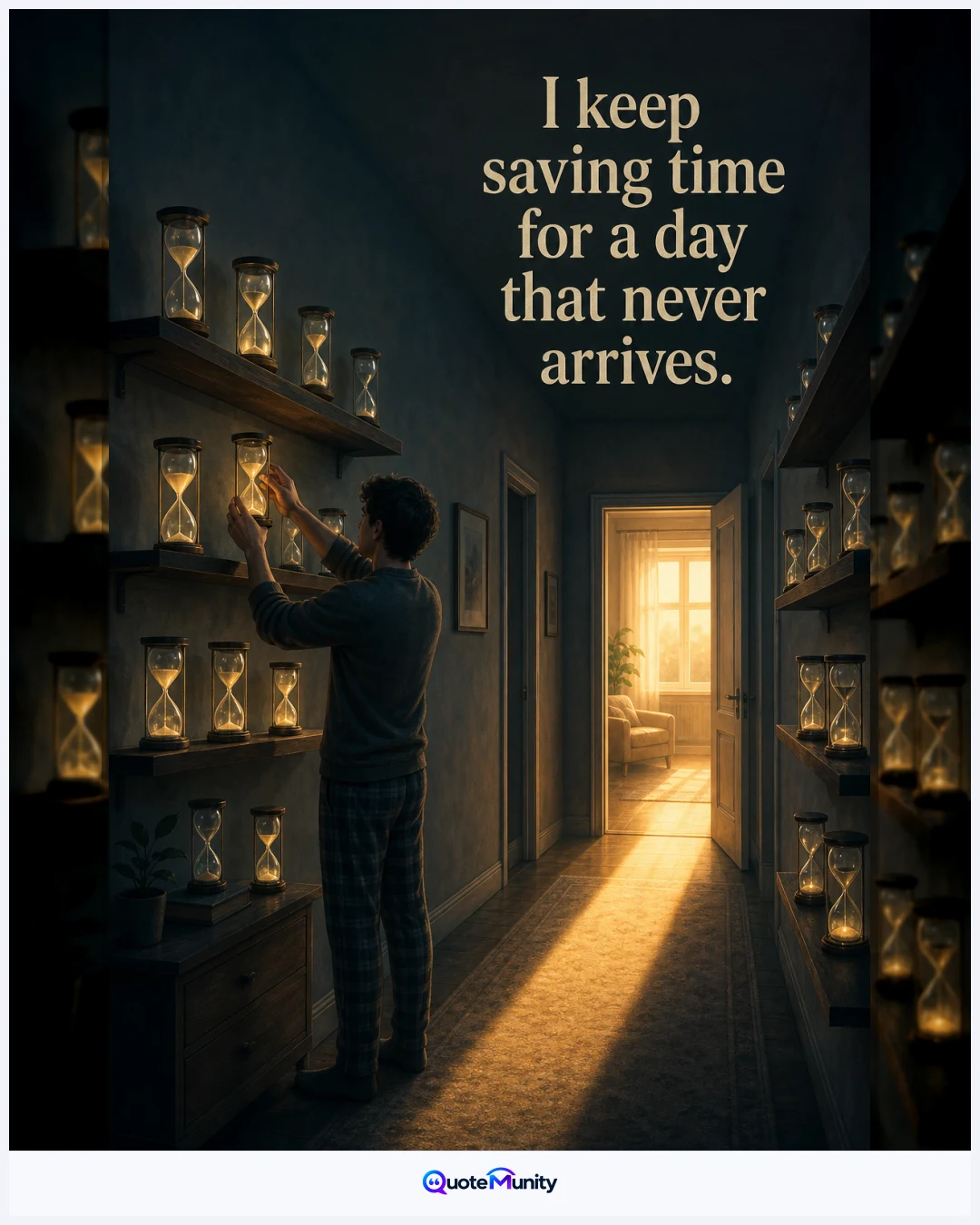 A relatable habit of postponing meaningful things while waiting for the perfect future moment.