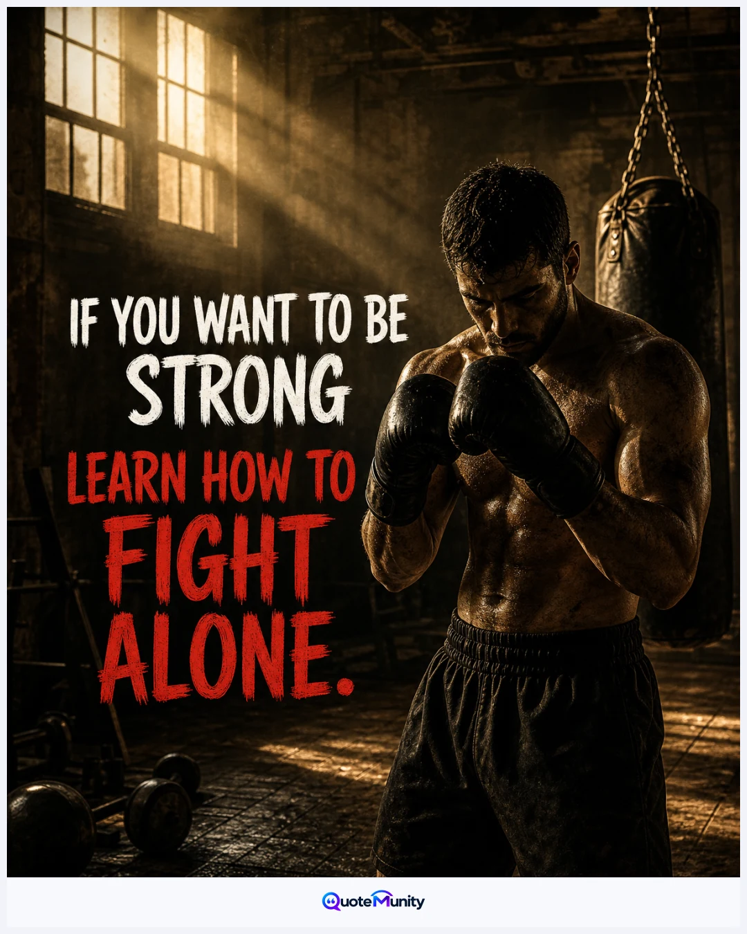 Solitary training and self-reliance build inner strength.