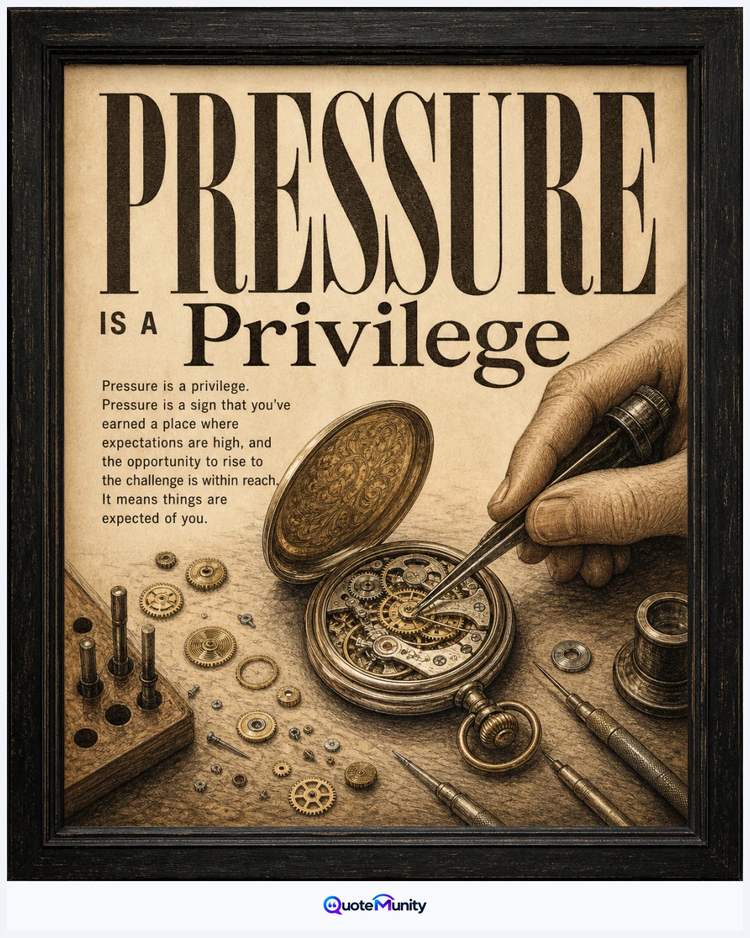 Pressure is reframed as evidence of earned trust, high expectations, and meaningful opportunity.