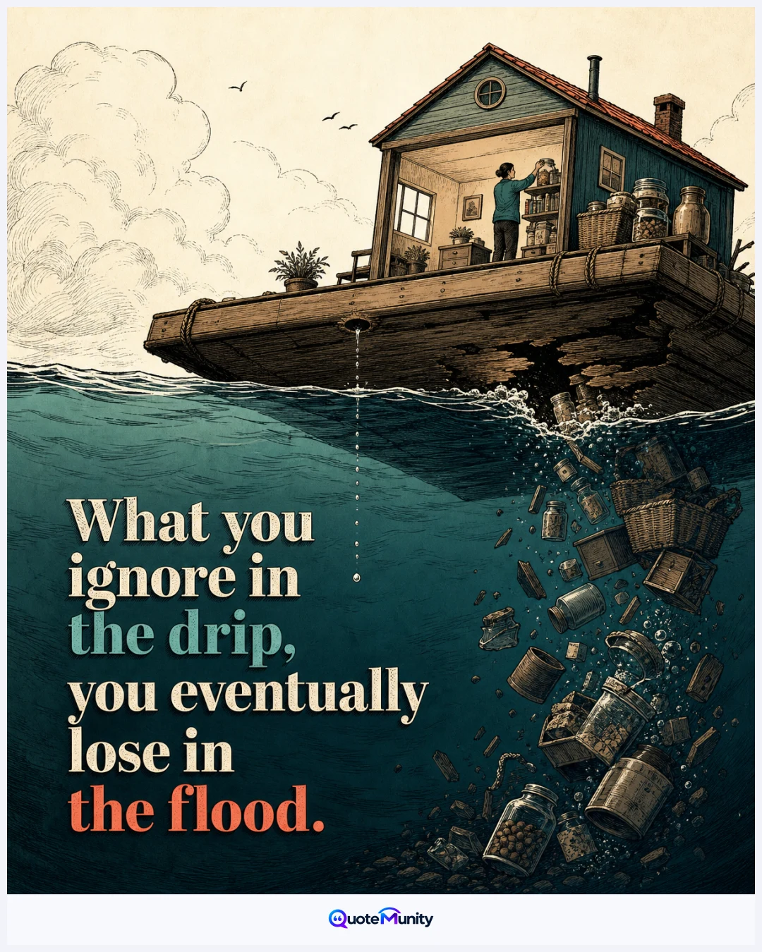 Small neglected spending leaks can quietly erode financial security until the accumulated loss becomes overwhelming.