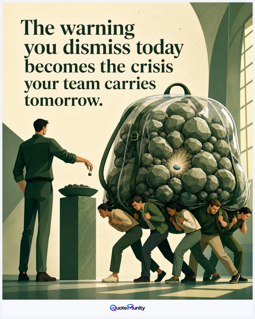 Leaders who minimize early problems eventually transfer their consequences onto everyone they lead.