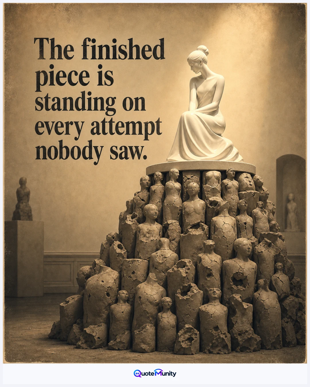 Visible achievement is supported by countless private efforts, revisions, and imperfect beginnings that receive no public credit.